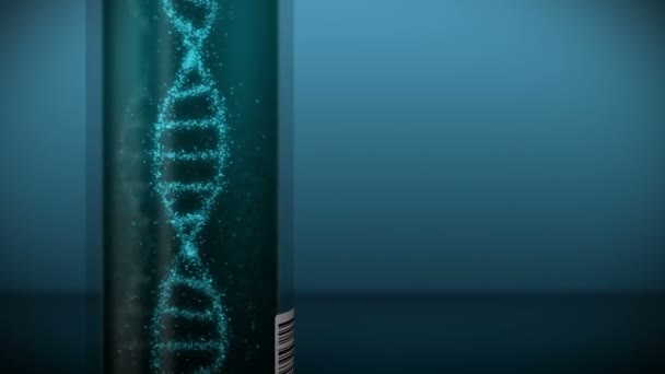 Dna Molecuul Reageerbuis Dna Helix Als Symbool Voor Genetica Testapparatuur — Stockvideo