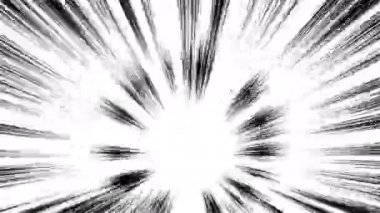 Japon çizgi romanları. Hız çizgisi, etki çizgisi, konsantrasyon çizgisi. Çizgi film yoğunlaştırılmış döngü animasyonu. Manga hız çerçevesi. Siyah ve beyaz radyal çizgiler. Yüksek hız.