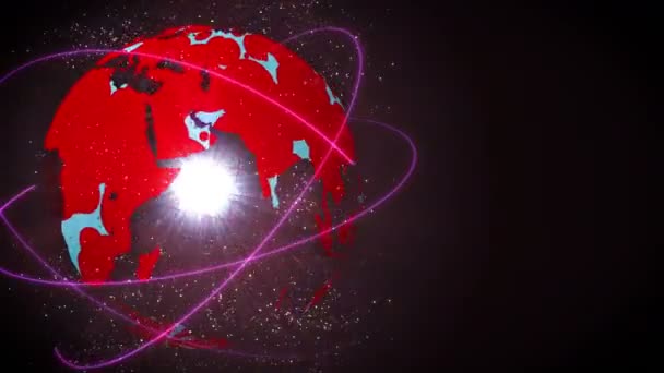 感染的大流行 带有感染红点的全球地球 医疗要素概念 疾病或预防 传染病控制 治愈病毒 循环动画 — 图库视频影像