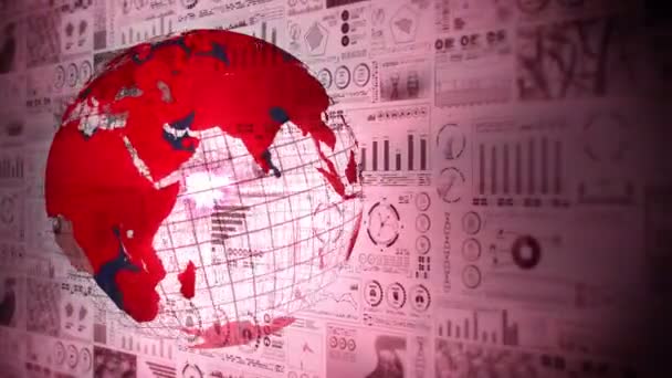 Infektionspandemi Global Jord Med Røde Prikker Infektion Medicinsk Hologram Elementer – Stock-video