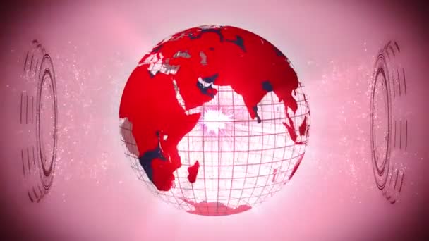 Pandemia Infecção Terra Global Com Pontos Vermelhos Infecção Conceito Elementos — Vídeo de Stock
