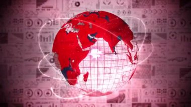 Enfeksiyon salgını. Enfeksiyon kırmızı noktalı küresel dünya. Dijital veri grafiğinin tıbbi hologram unsurları. Bulaşıcı kontrol. Virüsü tedavi et. Döngü canlandırması.