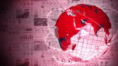 Enfeksiyon salgını. Enfeksiyon kırmızı noktalı küresel dünya. Dijital veri grafiğinin tıbbi hologram unsurları. Bulaşıcı kontrol. Virüsü tedavi et. Döngü canlandırması.