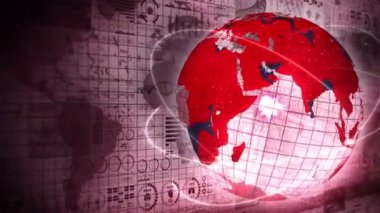 Enfeksiyon salgını. Enfeksiyon kırmızı noktalı küresel dünya. Dijital veri grafiğinin tıbbi hologram unsurları. Bulaşıcı kontrol. Virüsü tedavi et. Döngü canlandırması.