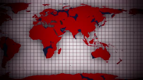 Pandemia Infecção Terra Global Com Pontos Vermelhos Infecção Conceito Elementos — Vídeo de Stock