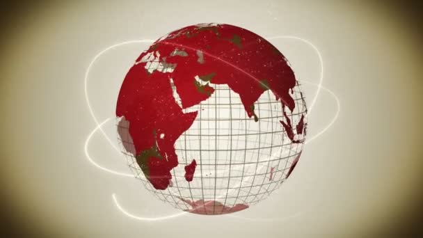 Pandemia Infección Tierra Global Con Puntos Rojos Infección Concepto Elementos — Vídeo de stock