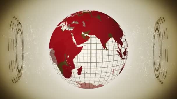 Pandemie Infecție Pământul Global Puncte Roșii Infecție Conceptul Elementelor Medicale — Videoclip de stoc