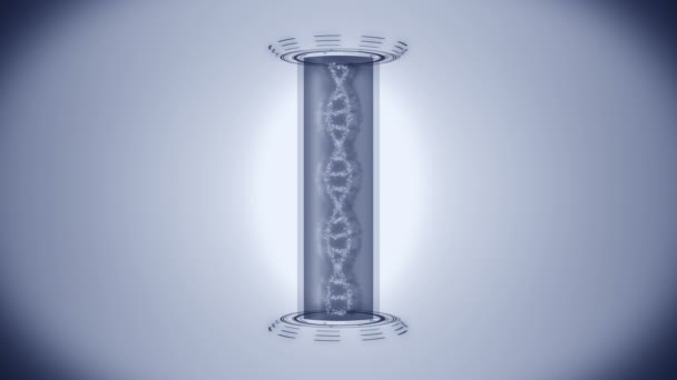 Animacja Pętli Molekularnej Dna Koncepcja Chromosomu Dna Holograficzne Elementy Technologii — Wideo stockowe