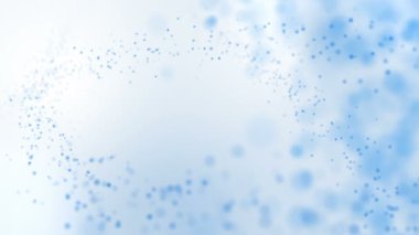 Hareketli parçacıkların olduğu mavi dijital dalga. Fotokopi alanı olan soyut güzellikteki Bokeh ışıkları. Teknoloji dijital dalga konsepti. Döngü canlandırması.