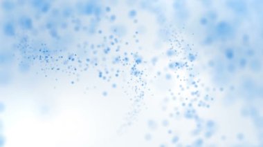 Hareketli parçacıkların olduğu mavi dijital dalga. Fotokopi alanı olan soyut güzellikteki Bokeh ışıkları. Teknoloji dijital dalga konsepti. Döngü canlandırması.