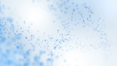 Hareketli parçacıkların olduğu mavi dijital dalga. Fotokopi alanı olan soyut güzellikteki Bokeh ışıkları. Teknoloji dijital dalga konsepti. Döngü canlandırması.