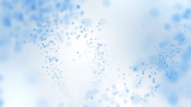 Hareketli parçacıkların olduğu mavi dijital dalga. Fotokopi alanı olan soyut güzellikteki Bokeh ışıkları. Teknoloji dijital dalga konsepti. Döngü canlandırması.