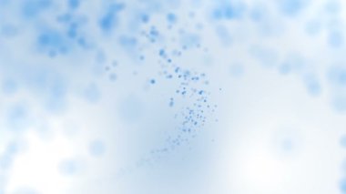 Hareketli parçacıkların olduğu mavi dijital dalga. Fotokopi alanı olan soyut güzellikteki Bokeh ışıkları. Teknoloji dijital dalga konsepti. Döngü canlandırması.