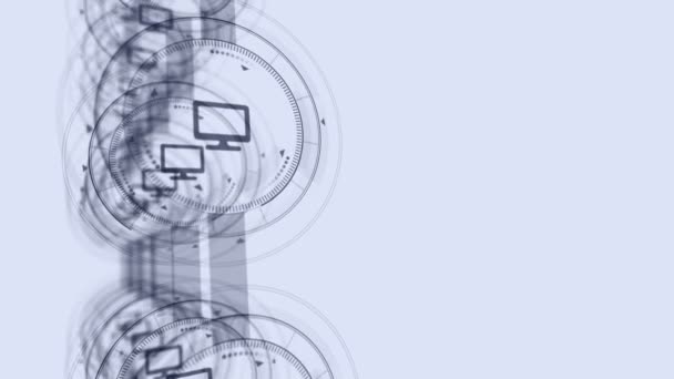 Сетевое Сообщество Концепция Удаленной Работы Настольный Ноутбуки Цикл Анимации Цифровые — стоковое видео