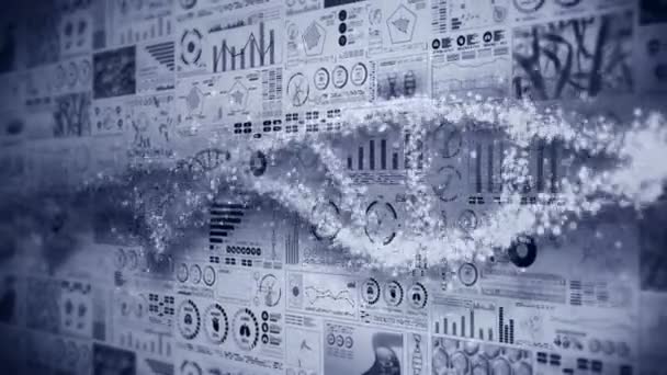 Анимация Молекулярной Спирали Днк Концепция Днк Хромосом Голографические Элементы Цифровой — стоковое видео