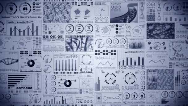 Modernt Medicinskt Vårdkoncept Futuristisk Undersökning Med Hälsoindikatorer Diagram Diagram Infografik — Stockvideo