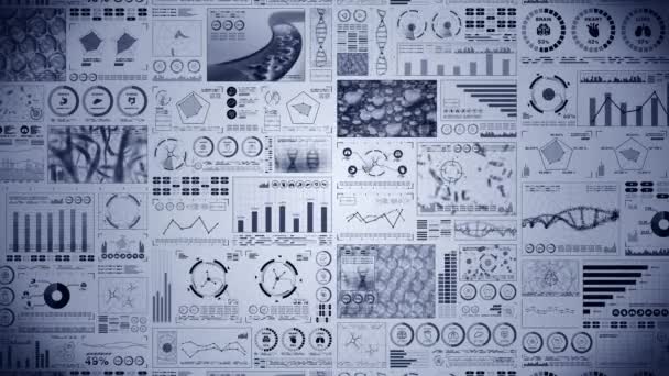 Modernt Medicinskt Vårdkoncept Futuristisk Undersökning Med Hälsoindikatorer Diagram Diagram Infografik — Stockvideo