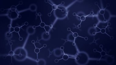 Moleküler yapı. Genetik mühendisliğinin yüksek teknolojisi. Biyoloji, Genetik, Kimya. Molekül döngü animasyonunda. Tıbbi teknoloji kavramı.