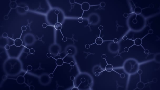分子構造 遺伝子工学のハイテク技術 生物学遺伝学化学 ループアニメーションの分子 医療技術の概念 — ストック動画