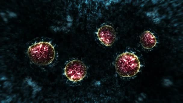 Vírus Bactérias Microscópio Coronavírus Covid Influenza Sars Mers Conceito Microbiologia — Vídeo de Stock
