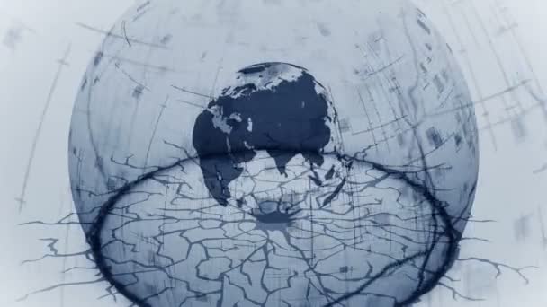Terre Sûre Dans Dôme Bouclier Moitié Globe Concept Entreprise Protection — Video