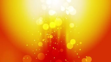 Düşen parlak altın konfeti. Altın renginden parlak bir parıltı. Renkli arka planda Bokeh ışıkları. Parlayan dalgaların tasarımı. Döngü animasyonu. Metin için alanı kopyala.