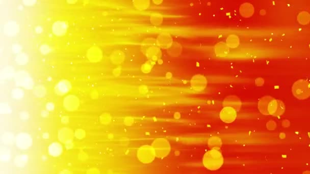 Falling Shiny Golden Confetti Bright Festive Tinsel Gold Color Bokeh — Stock Video