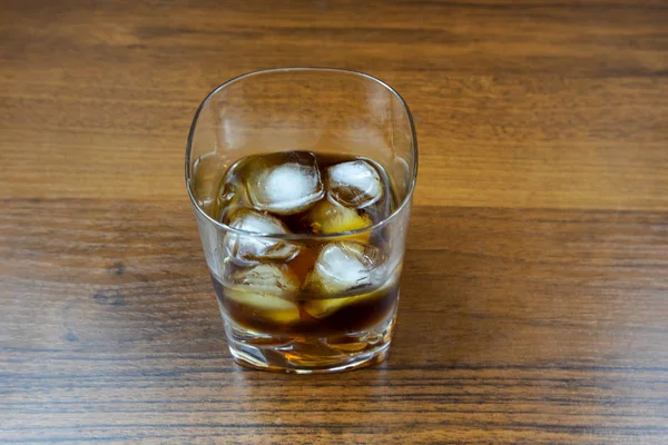 Schwarzer Russischer Cocktail Altmodischem Glas Mit Eis — Stockfoto