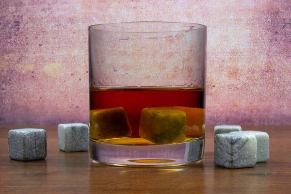 Whisky Dans Verre Roks Pierres Whisky — Photo