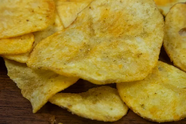 Potatischips Nära Håll — Stockfoto