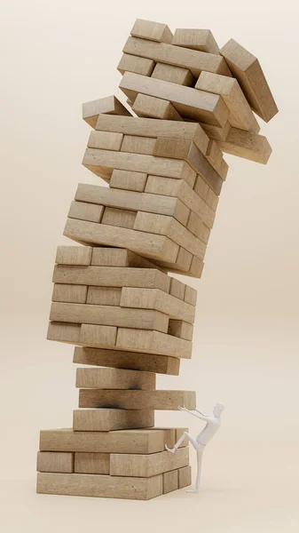 Riskli bir karar vermek için yatırım yapmak, 3D render