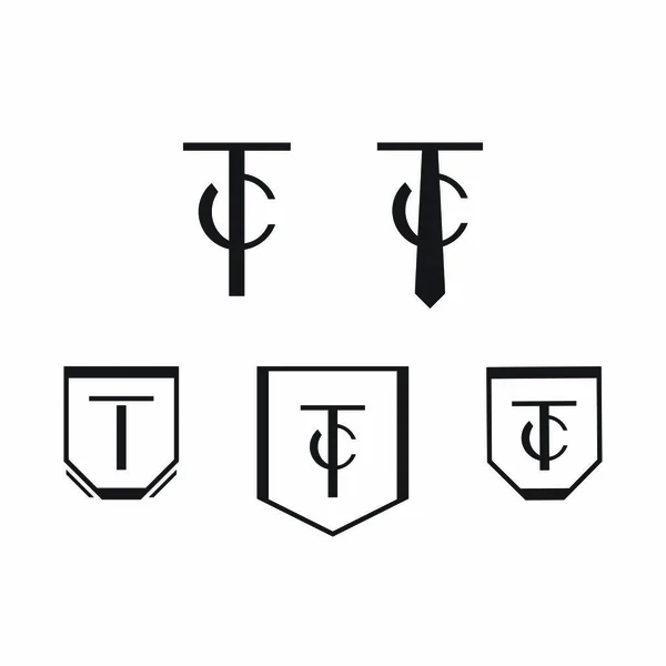 T, logotipo TC, monograma, vetor — Vetor de Stock