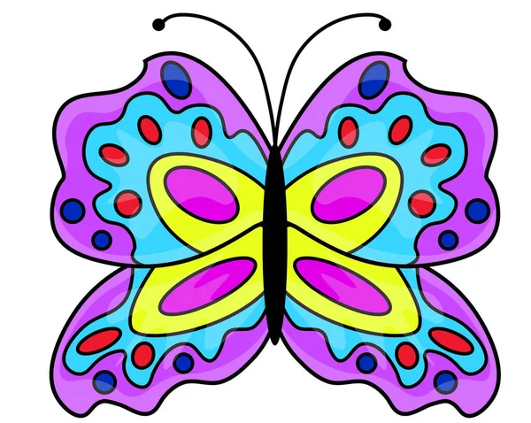Lila Schmetterling Vektor Dekoration Insekt — Stockvektor