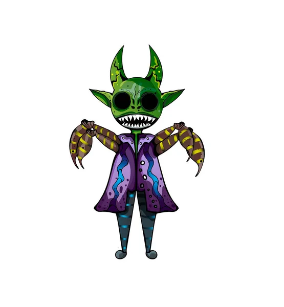Monster Böser Cartoon Vektor Alien — Stockvektor
