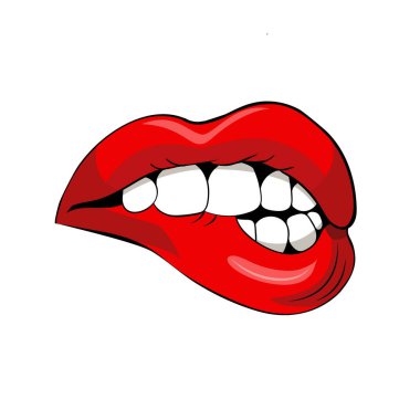 dudak kırmızısı sanat vektörü kadın