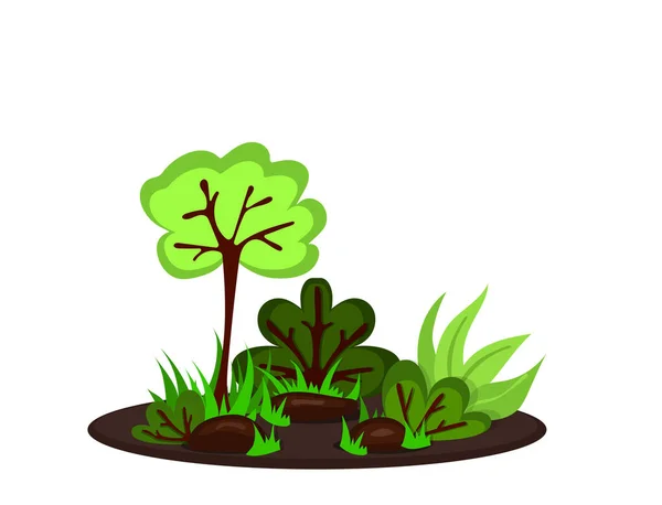 Planta Árbol Verde Arte Vector — Vector de stock