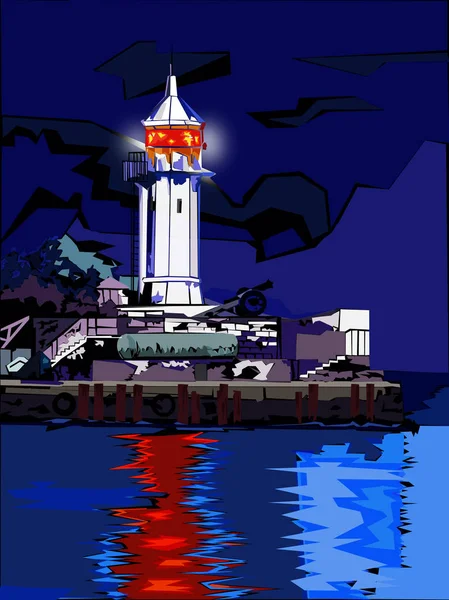 Leuchtturm Krim Ukraine Schwarzes Meer — Stockfoto
