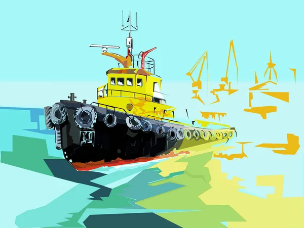 Porto Rebocador Trabalhador Marítimo — Fotografia de Stock