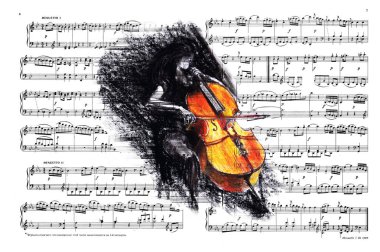 Müzik ders kitabı. Müzik aletleri. Çello