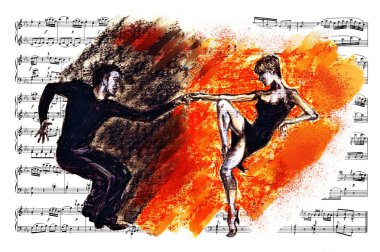 Müzik ders kitabı. Notlar. Modern danslar. Jive.