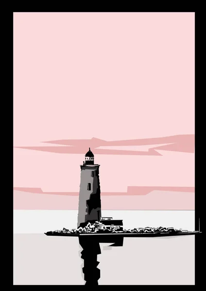 Deniz Feneri Gündoğumu Günbatımı — Stok fotoğraf