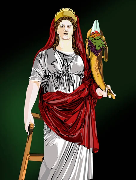 Demetra Forngrekiska Moder Jord Antika Grekiska Mytologin Fruktbarhetsgudinnan Beskyddarinna Jordbruk — Stockfoto