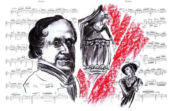 Gioachino Antonio Rossini Compositor Italiano Autor Óperas Música Sacra Câmara — Fotografia de Stock