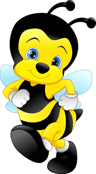 Wektor Ilustracji Komiksu Śmieszne Pszczoły — Wektor stockowy