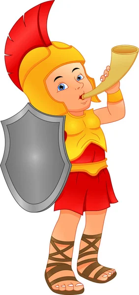 Αγόρι Που Φοράει Κοστούμι Ρωμαίο Στρατιώτη — Διανυσματικό Αρχείο