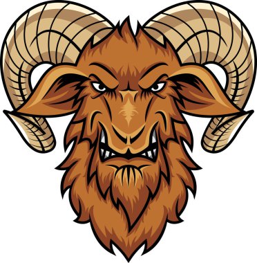 baş keçi maskot karikatür