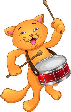 Trampet çalan komik kedi.