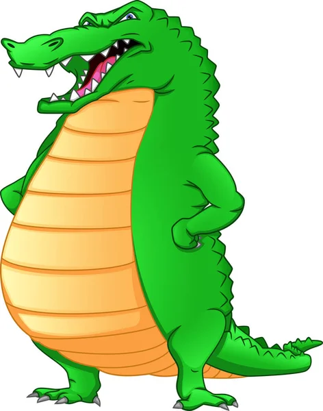 Милий Крокодил Мультфільм Білому Тлі — стоковий вектор