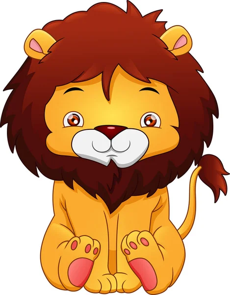 Bébé Bébé Lion Dessin Animé Mignon — Image vectorielle