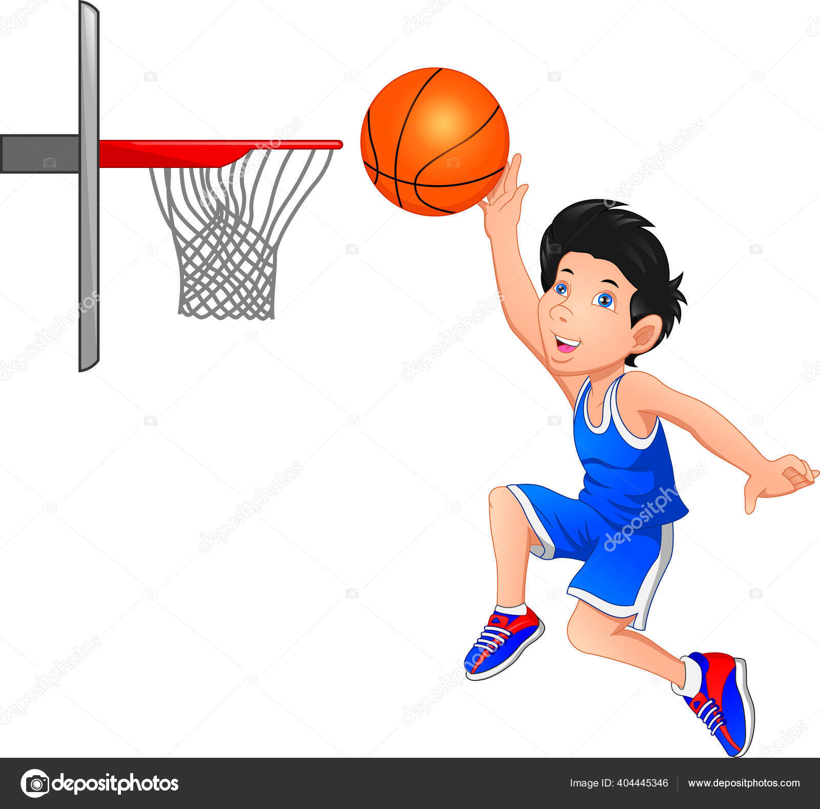 Cartoon Boy Playing Basketball Stock Vector by ©lawangdesign 404445346
